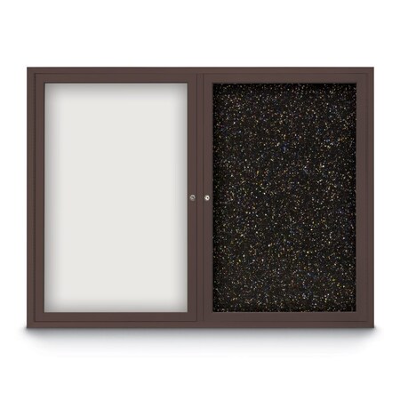 United Visual Products Corkboard, 72"x36", Deep Burgundy/Bronze UV433H-BRONZE-DBURGU